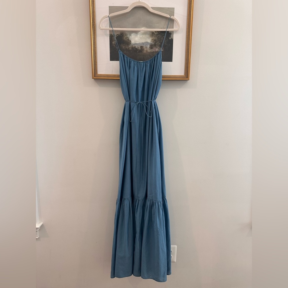 Matteau Tiered Cotton and Silk Maxi Dress